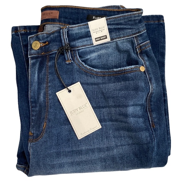 Judy Blue High Waist Classic Contrast Flare Denim Size 11  / 30 NWT - Picture 10 of 12